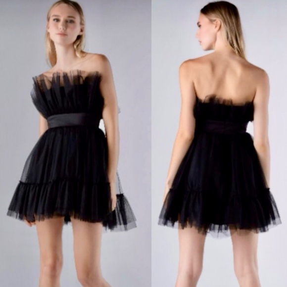 New Dance & Marvel Retro Inspired Black Strapless Tulle Dress - Picture 1 of 4